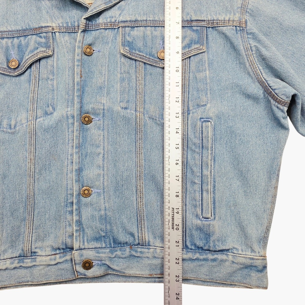 Vintage Woodlake Denim Jacket Rock N Roll Marathon Embroidered Blue Large - Picture 6 of 11